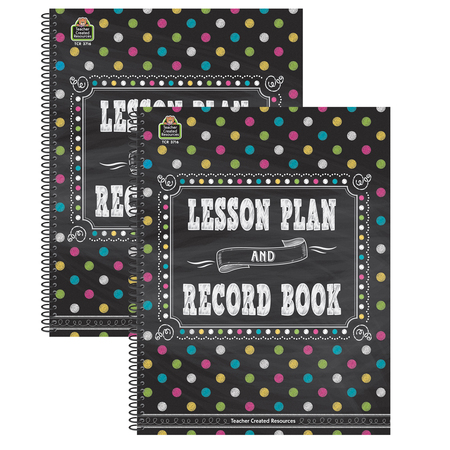 TEACHER CREATED RESOURCES Chalkboard Brights Lesson Plan and Record Book, PK2 3716